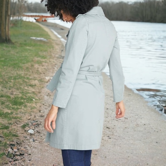 Marine Layer Kelly Belted Trench Coat Faded Sage/Olive Green Size Small - Picture 3 of 16